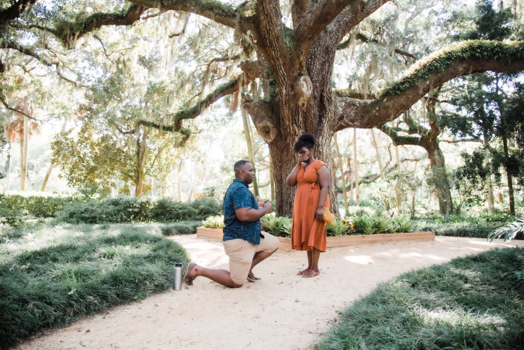 Washington Oaks Garden State Park surprise proposal Photo by Black Tie & Co. (www.btcweddings.com)