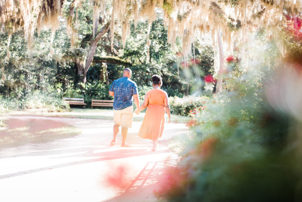 mini engagement session at Washington Oaks Garden State Park after surprise proposal Photo by Black Tie & Co. (www.btcweddings.com)