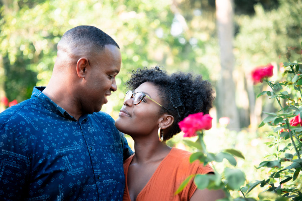 mini engagement session at Washington Oaks Garden State Park after surprise proposal Photo by Black Tie & Co. (www.btcweddings.com)