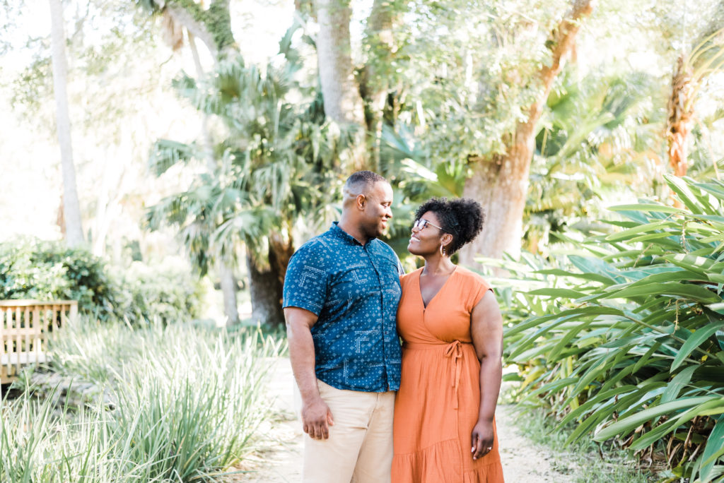 mini engagement session at Washington Oaks Garden State Park after surprise proposal Photo by Black Tie & Co. (www.btcweddings.com)