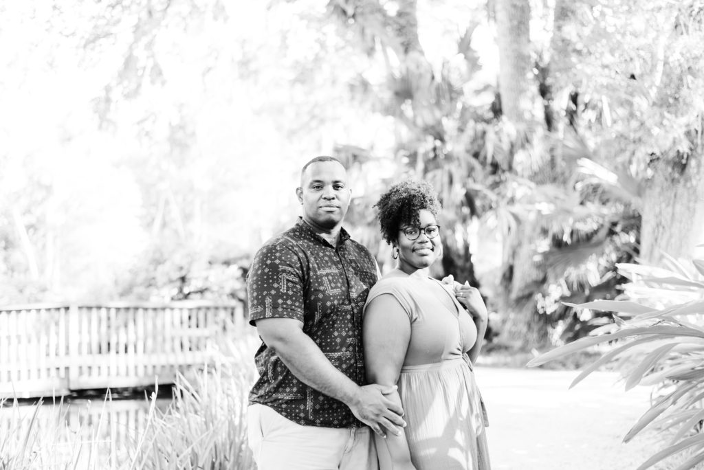 mini engagement session at Washington Oaks Garden State Park after surprise proposal Photo by Black Tie & Co. (www.btcweddings.com)