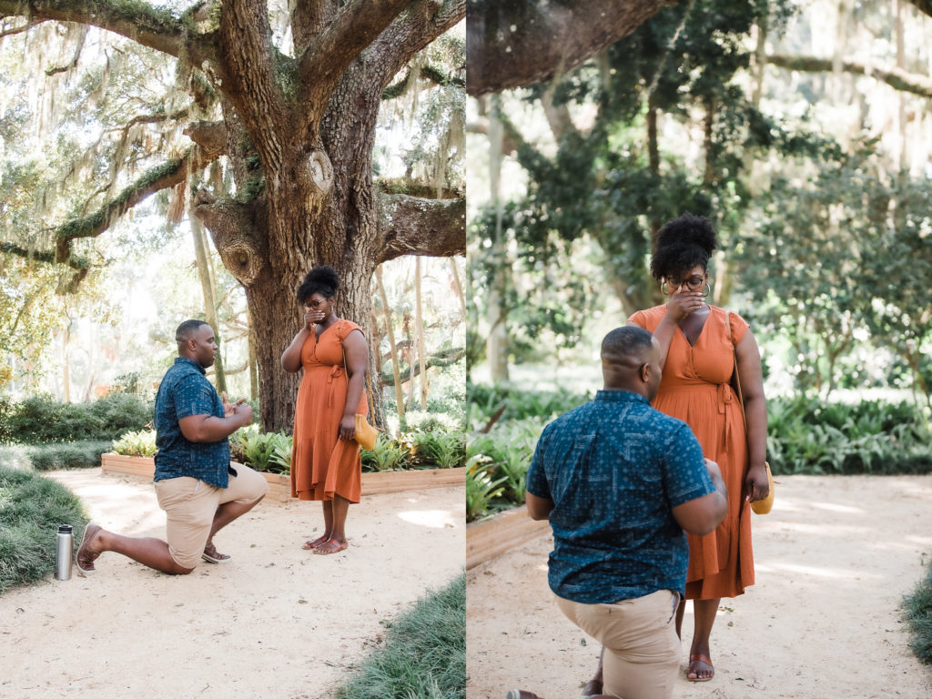 Washington Oaks Garden State Park surprise proposal Photo by Black Tie & Co. (www.btcweddings.com)