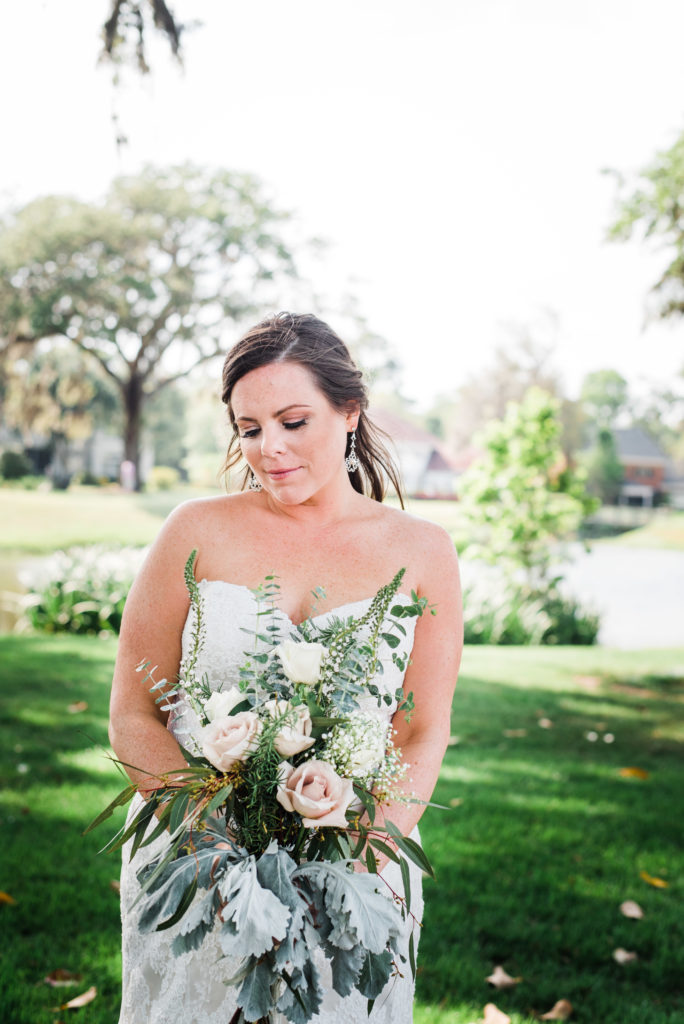 Close up of Bride Queen's Harbour country club in Jacksonville Florida Photography by Chabeli Woolsey Black Tie & Co www.btcweddings.com