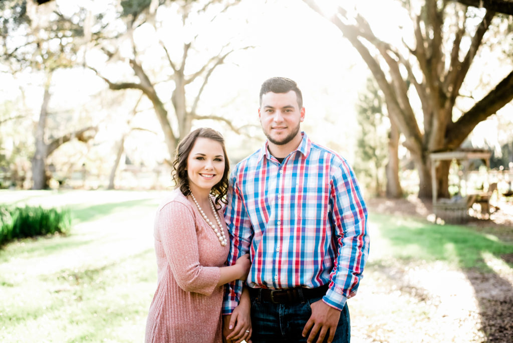 engagement photos at southern pines wedding venue in lake city Florida. Photo by Chabeli Woolsey Black Tie & Co www.btcweddings.com