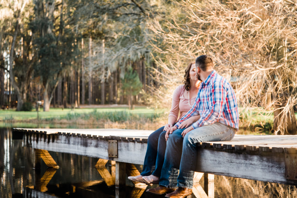 engagement photos at southern pines wedding venue in lake city Florida. Photo by Chabeli Woolsey Black Tie & Co www.btcweddings.com