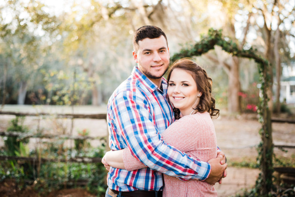 engagement photos at southern pines wedding venue in lake city Florida. Photo by Chabeli Woolsey Black Tie & Co www.btcweddings.com