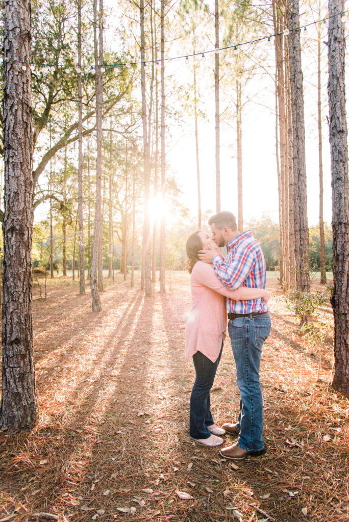 engagement photos at southern pines wedding venue in lake city Florida. Photo by Chabeli Woolsey Black Tie & Co www.btcweddings.com