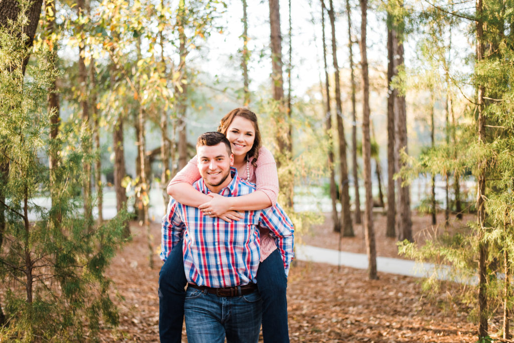 engagement photos at southern pines wedding venue in lake city Florida. Photo by Chabeli Woolsey Black Tie & Co www.btcweddings.com