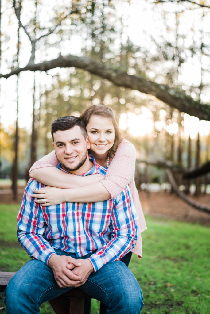 engagement photos at southern pines wedding venue in lake city Florida. Photo by Chabeli Woolsey Black Tie & Co www.btcweddings.com