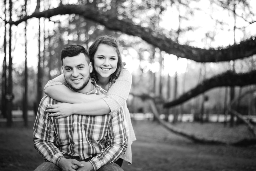 engagement photos at southern pines wedding venue in lake city Florida. Photo by Chabeli Woolsey Black Tie & Co www.btcweddings.com