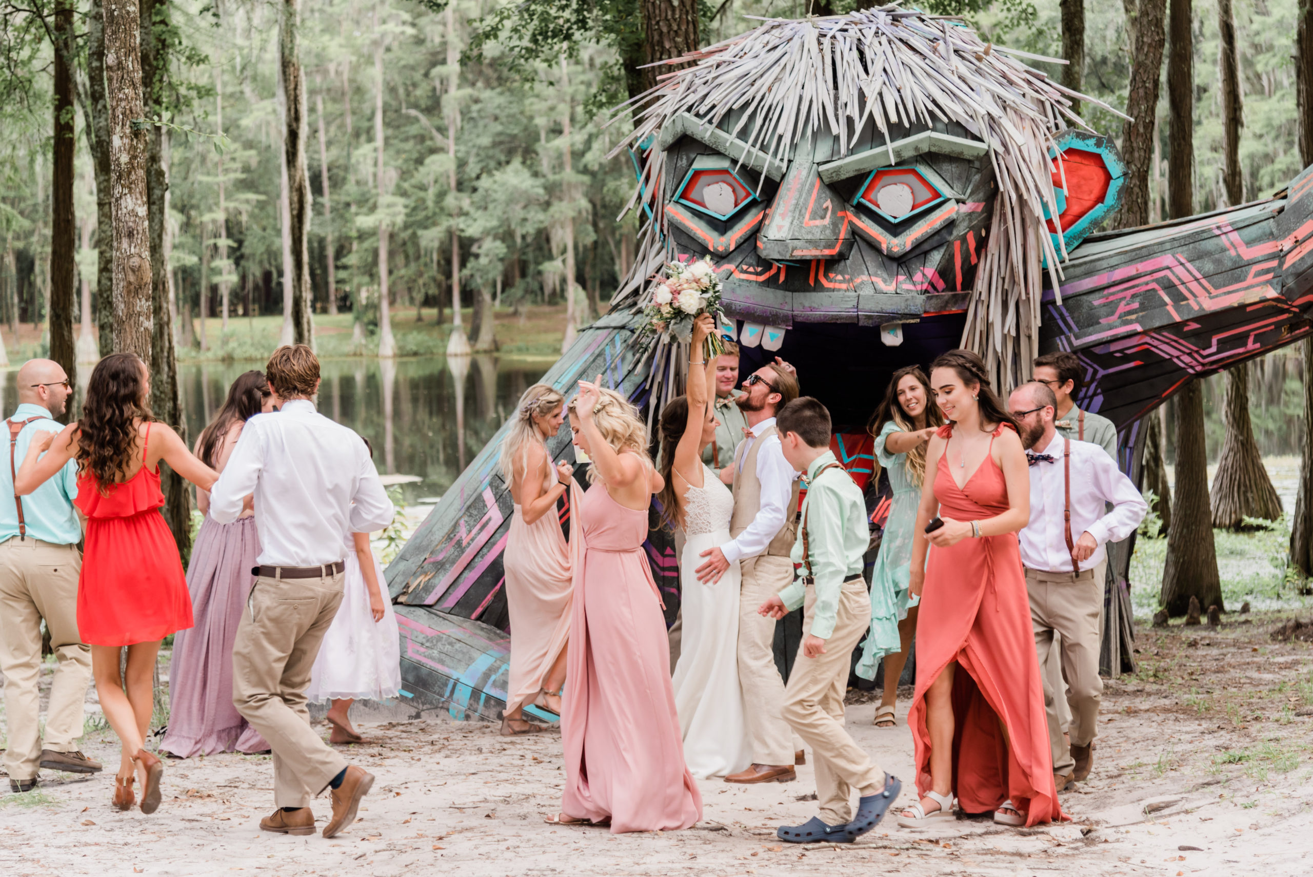 Wedding Ceremony at Rees Lake Spirit of the Suwannee, Live Oak Florida, Black Tie and Co.