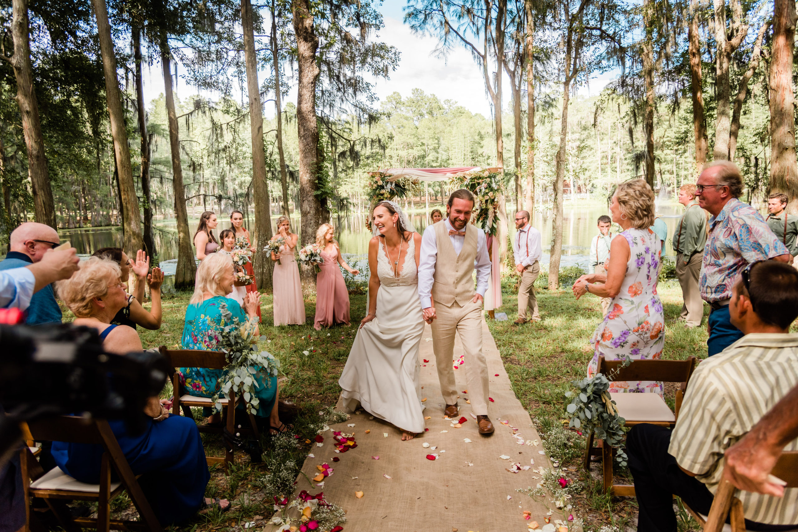 Wedding Ceremony at Rees Lake Spirit of the Suwannee, Live Oak Florida, Black Tie and Co.