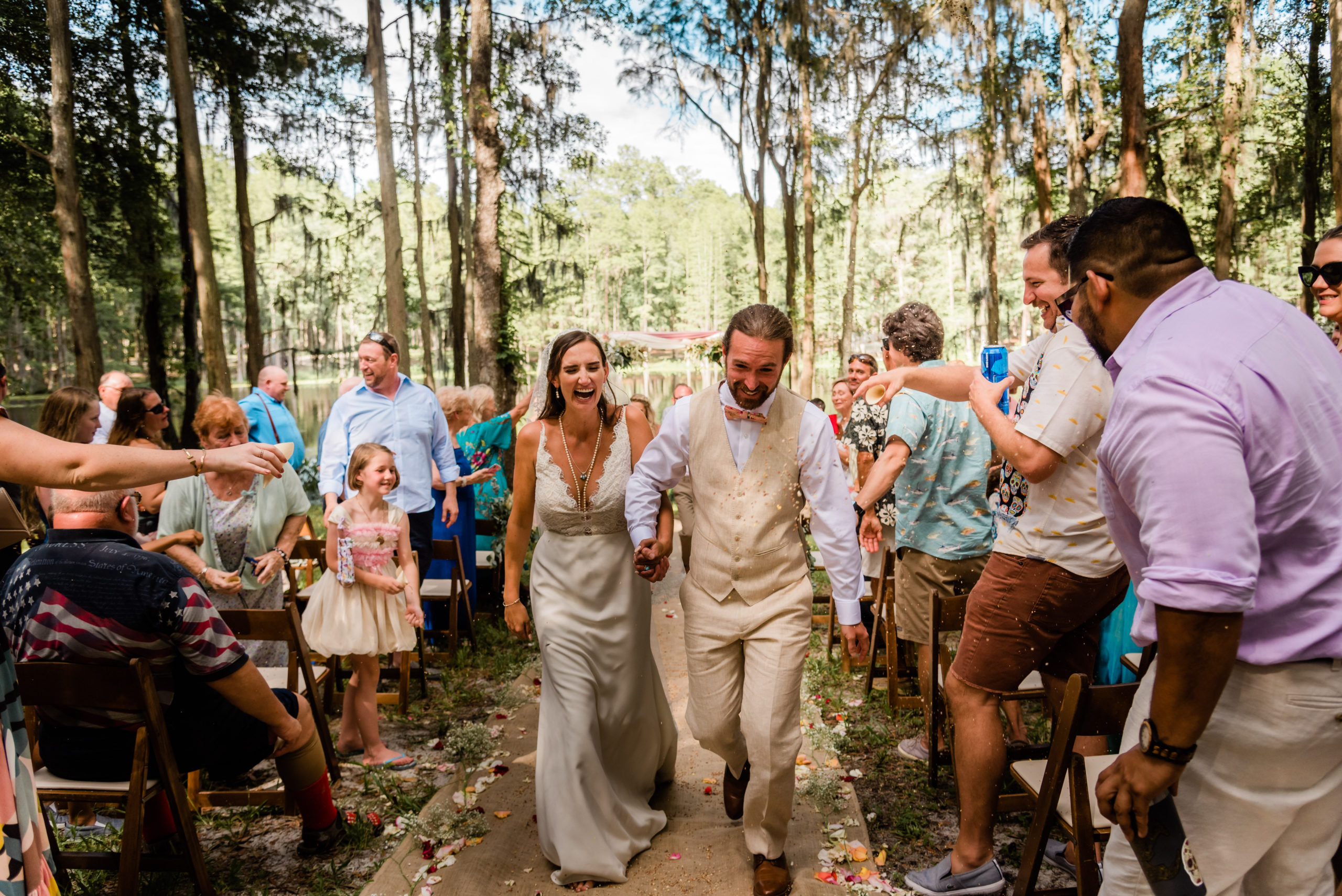 Wedding Ceremony at Rees Lake Spirit of the Suwannee, Live Oak Florida, Black Tie and Co.