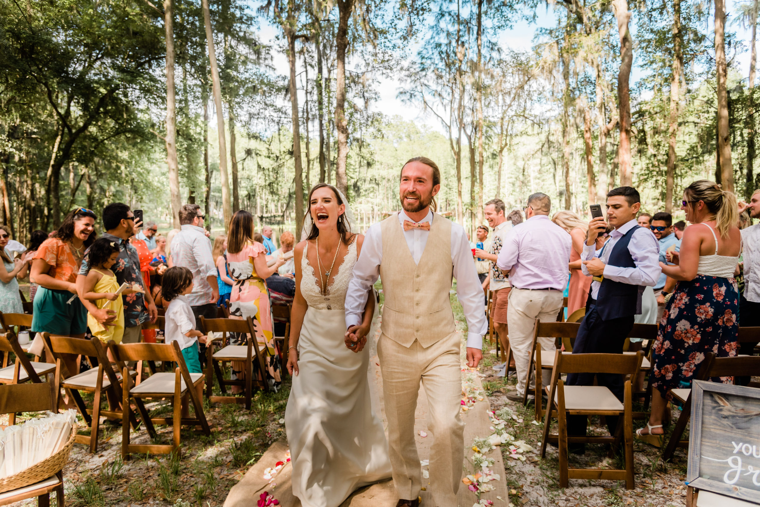 Wedding Ceremony at Rees Lake Spirit of the Suwannee, Live Oak Florida, Black Tie and Co.