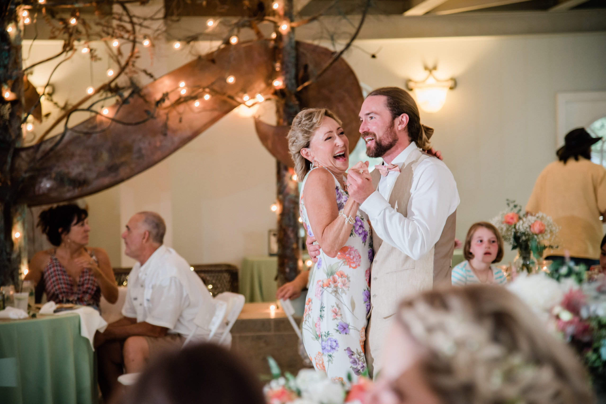 wedding reception Grand hall at Spirit of the Suwannee wedding, Live Oak Florida, Black Tie and Co.