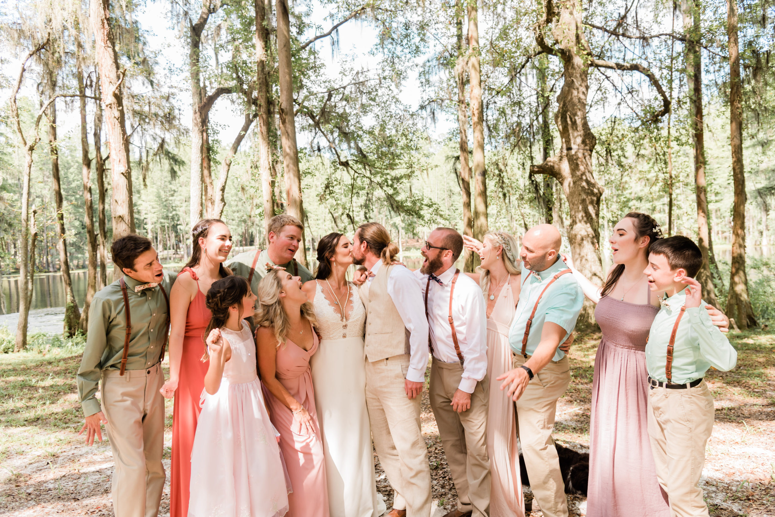 Wedding Ceremony at Rees Lake Spirit of the Suwannee, Live Oak Florida, Black Tie and Co.