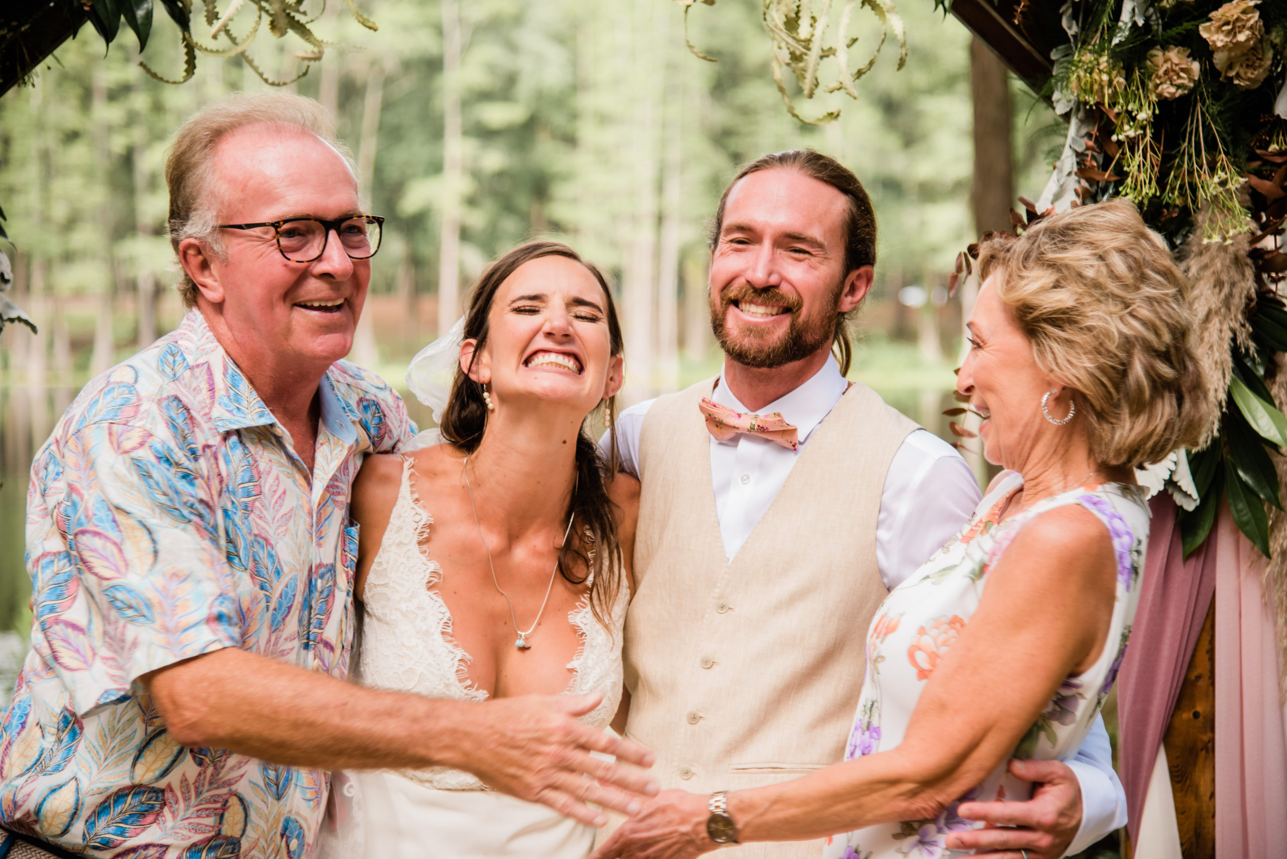 Wedding Ceremony at Rees Lake Spirit of the Suwannee, Live Oak Florida, Black Tie and Co.